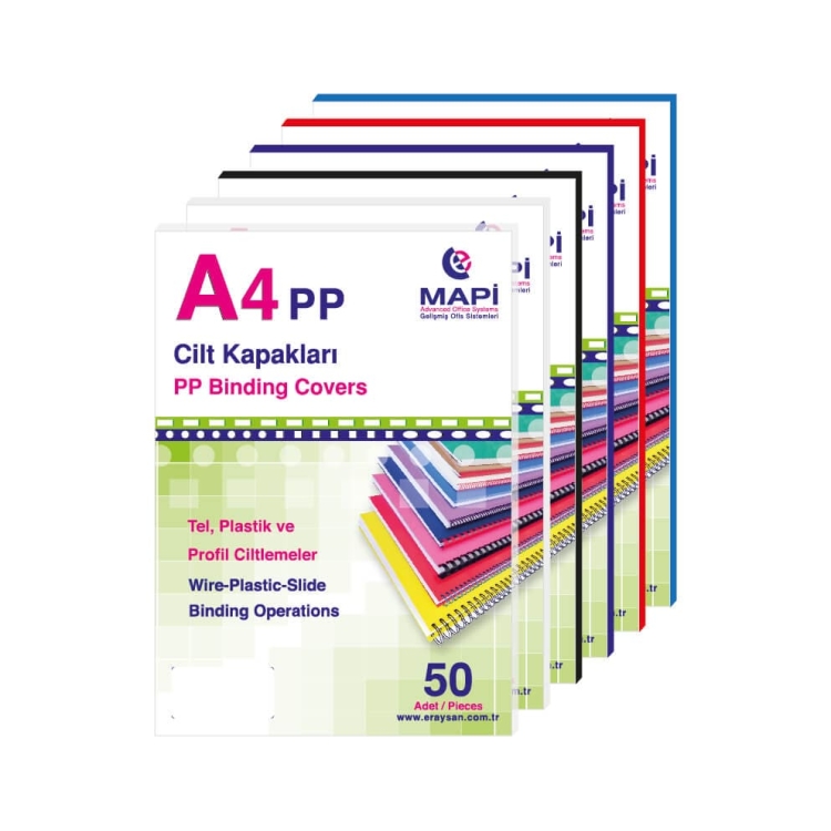 Mapibind 550 Mic PP A3 Cilt Kapağı Kırmızı 50 Li 