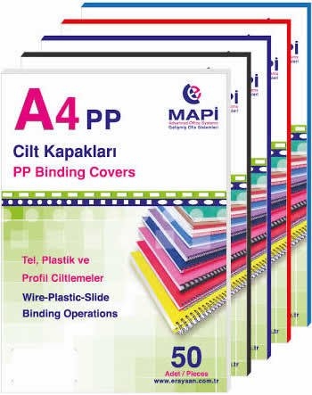 Mapibind 550 Mic PP A4 Cilt Kapağı Kırmızı 50 Li 