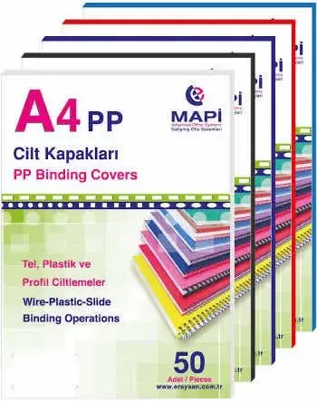 Mapibind 550 Mic PP A4 Cilt Kapağı Mavi 50 Li - 1