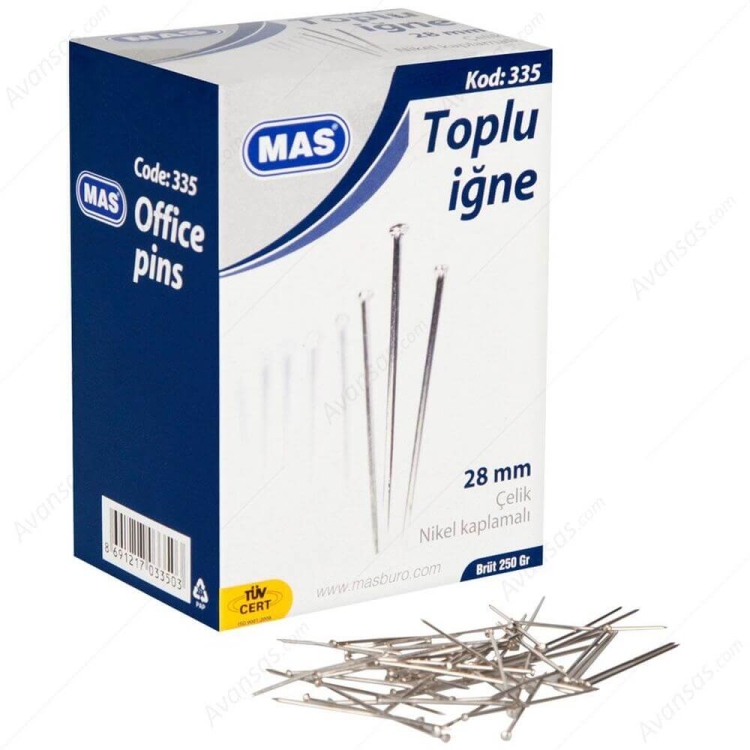 Mas 335 Toplu İğne 28 mm 250 Gr 