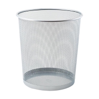 Mas 854 Metal Çöp Kovası Tam Delikli 10 Lt Açık Gri - 1