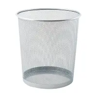 Mas 854 Metal Çöp Kovası Tam Delikli 10 Lt Açık Gri - 1
