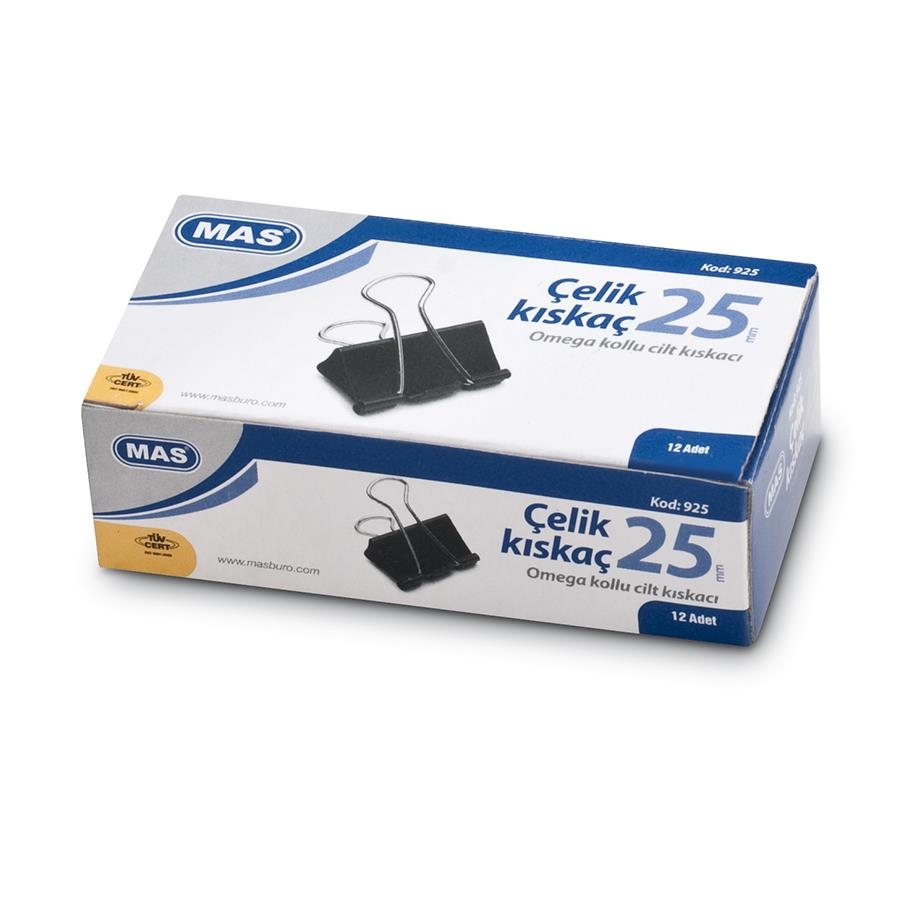 Mas 925 Omega Çelik Kıskaç 25 mm Siyah 95 Sayfa 12 Li