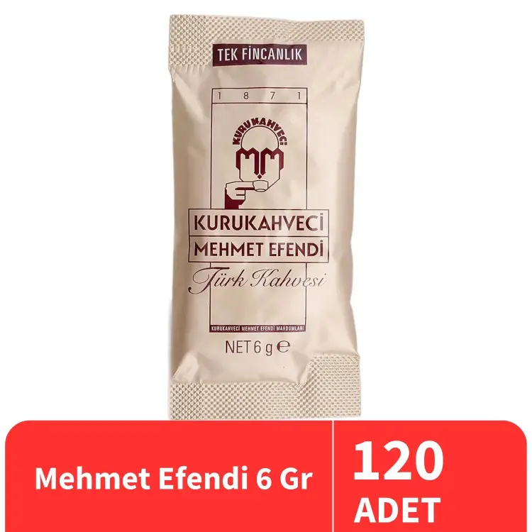 Mehmet Efendi Türk Kahvesi 6 Gr 120 Adet - 1