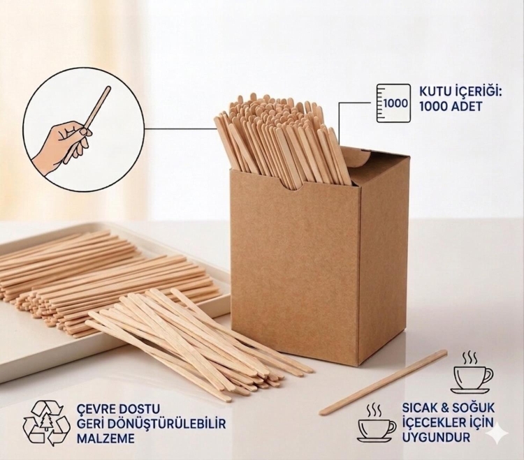 Mercan Tahta Karıştırıcı 1000 Adet 