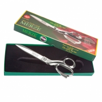 Merze Özel Üretim Krom Kaplama Hediye Kutulu Terzi Makası Kırmızı Saplı (6512 - No:12) D-129 - Mercan Makas