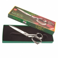 Merze Özel Üretim Krom Kaplama Hediye Kutulu Terzi Makası Kırmızı Saplı (6510 - No:10) D-127 - Mercan Makas