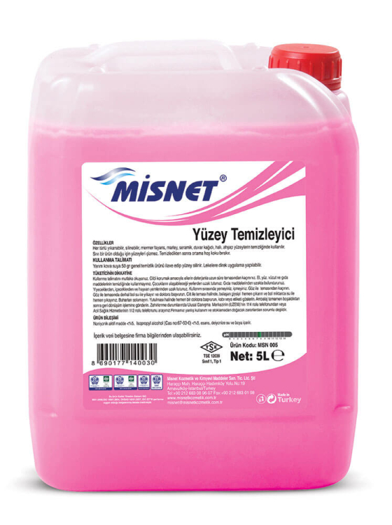 Misnet Genel Yüzey Temizleyici Parfümlü Pembe 5 Kg 