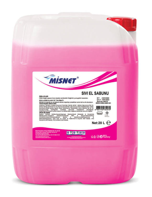 Misnet Sıvı El Sabunu Sedefli Pembe 20 Kg 