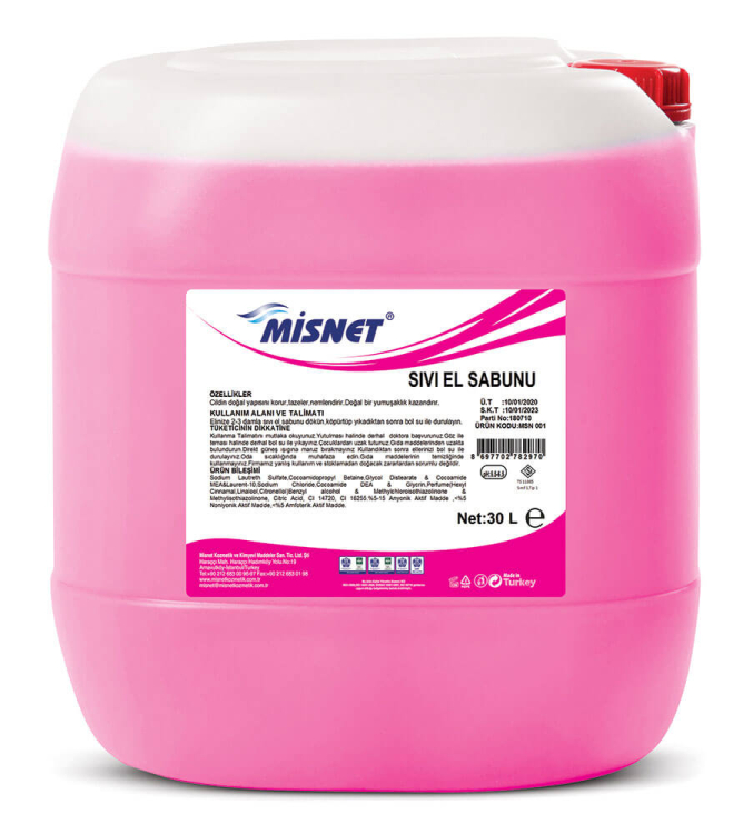 Misnet Sıvı El Sabunu Sedefli Pembe 30 Kg 