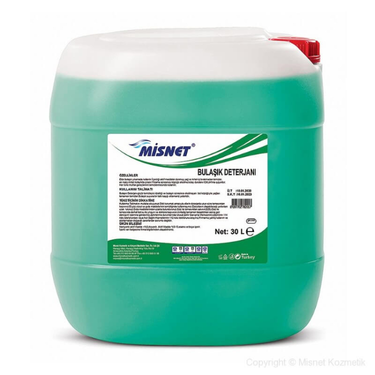 Misnet Sıvı Elde Bulaşık Deterjanı Yeşil 30 Kg 