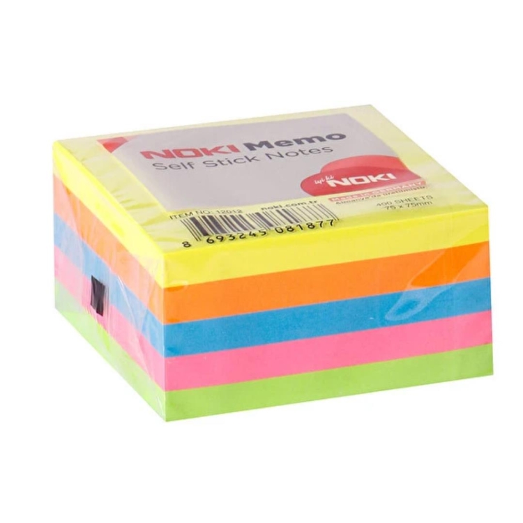 Noki Memo 75x75 Neon 5 Renk Küp Blok 400 Yaprak 