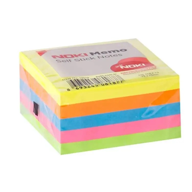 Noki Memo 75x75 Neon 5 Renk Küp Blok 400 Yaprak - 1