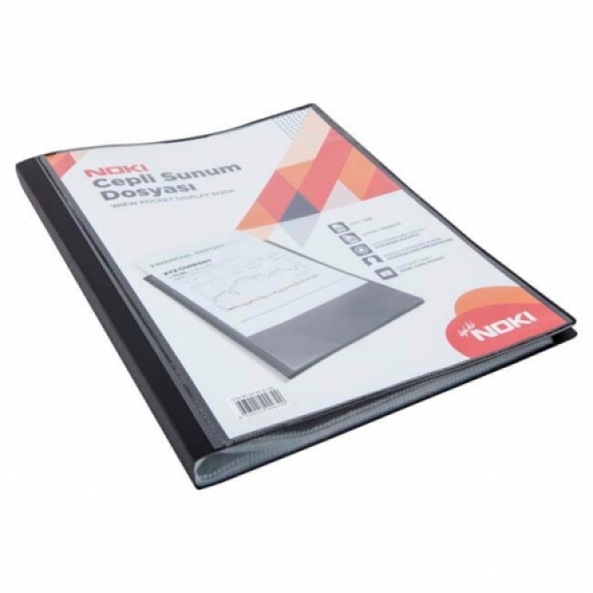 Noki Sunum Dosyası Cepli 40 Yaprak Siyah 