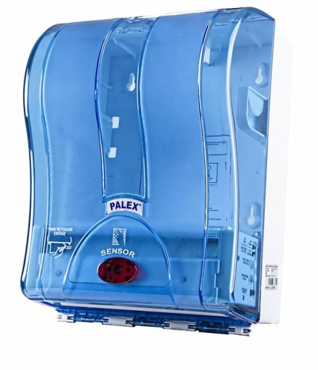 Palex Prestij Otomatik Havlu Dispenseri 21 Cm Şeffaf Mavi 