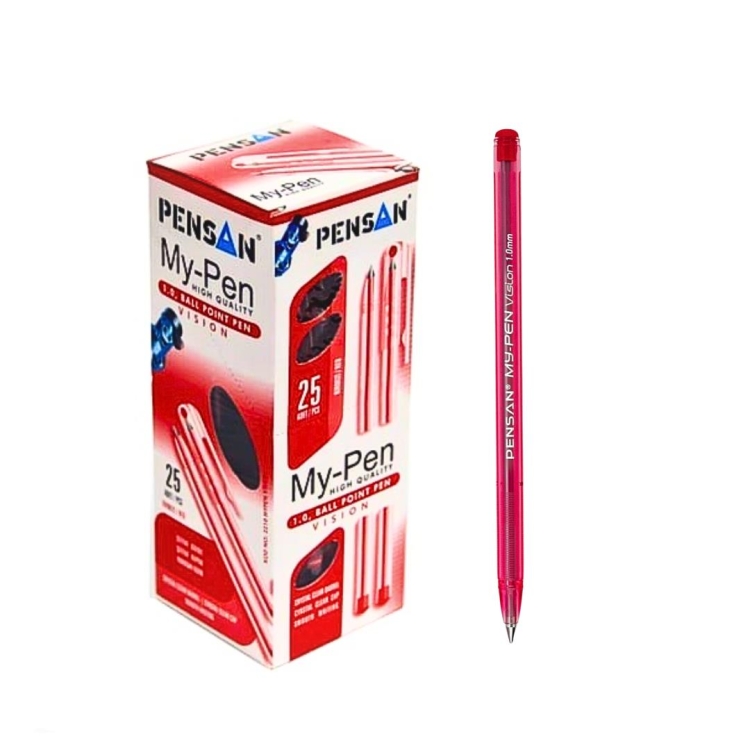 Pensan My-Pen Tükenmez Kalem Kırmızı 1 mm 25 Li 2210 