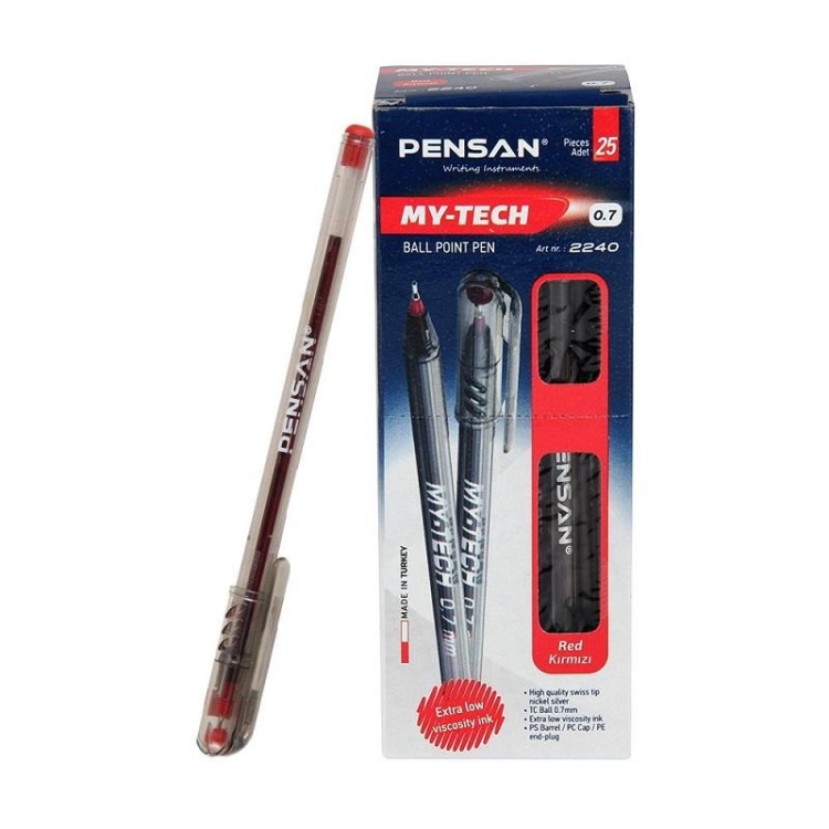 Pensan My-Tech Tükenmez Kalem 1.0 mm Kırmızı 25 Li 2250 
