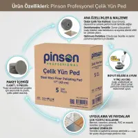 Pinson Çelik Yün Pedi 43 Cm 5 Adet - 3