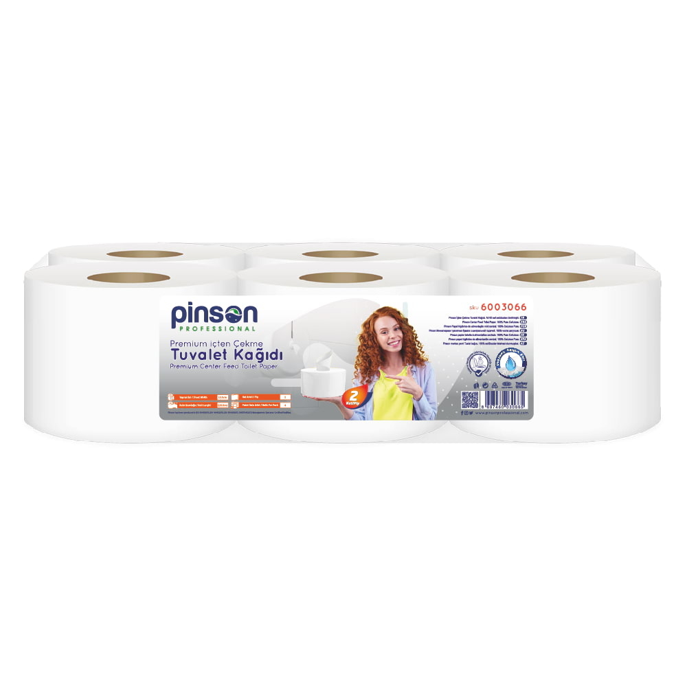 Pinson Premium İçten Çekmeli Tuvalet Kağıdı 6 Lı 220 Mt