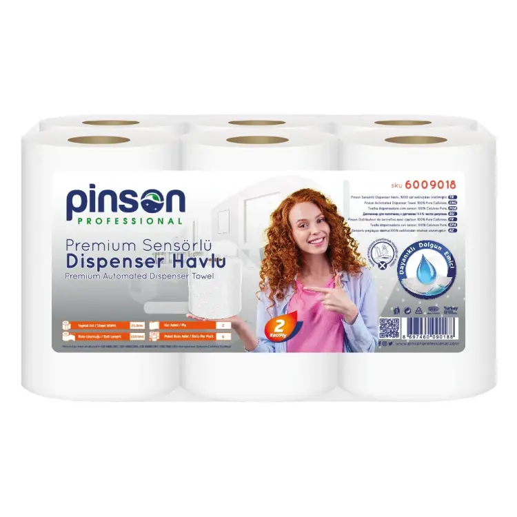 Pinson Premium Sensörlü Dispenser Havlu 21 Cm 6 Lı 150 Mt - 1