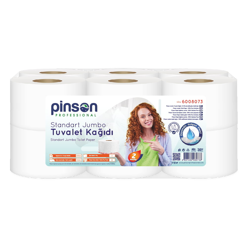 Pinson Standart Jumbo Tuvalet Kağıdı 12 Li 72 Mt