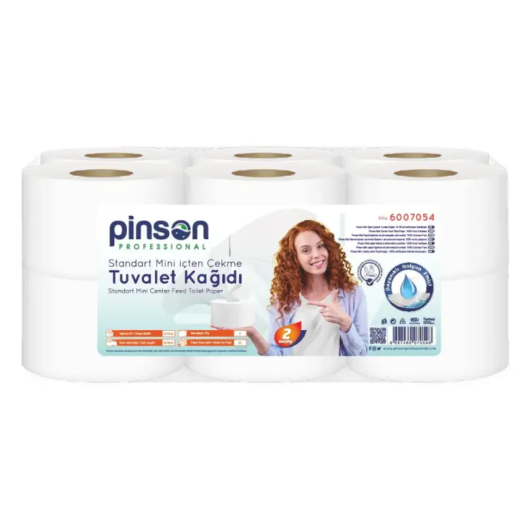 Pinson Standart Mini İçten Çekmeli Tuvalet Kağıdı 12 Li 80 Mt - Pinson Professional