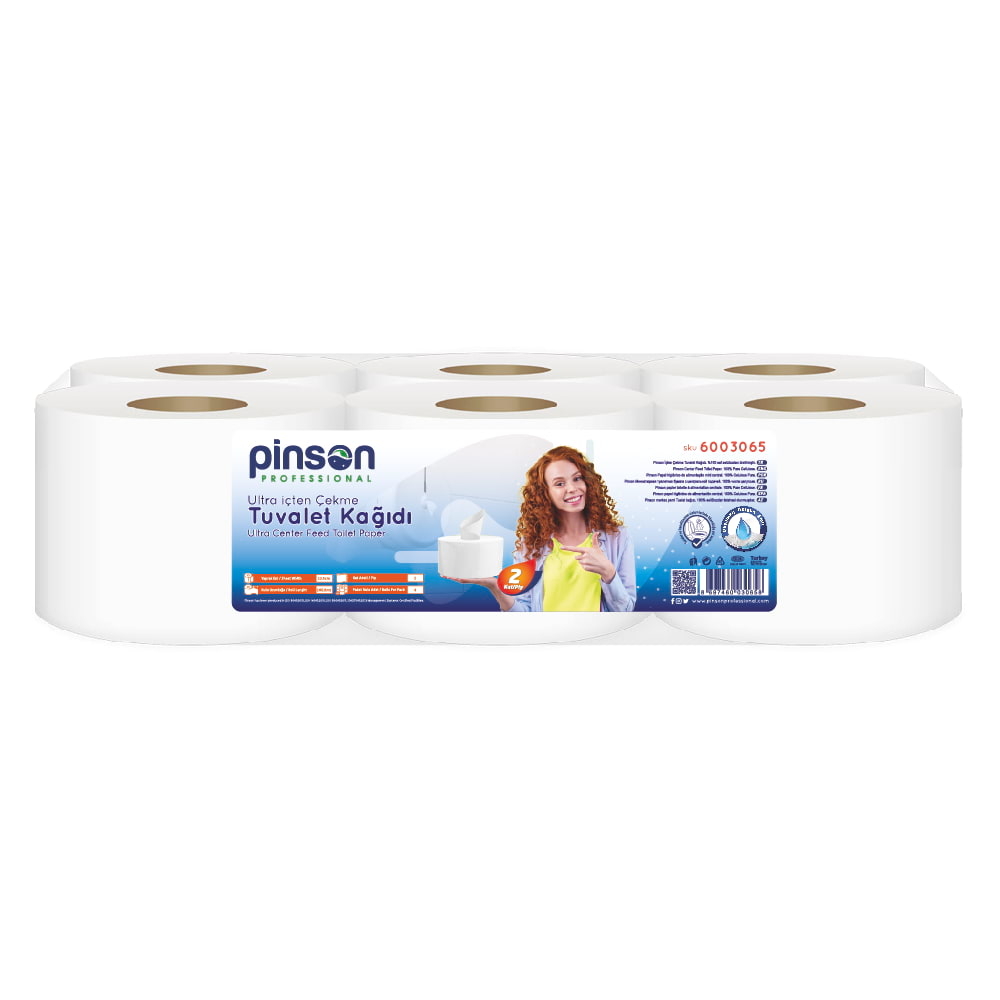 Pinson Ultra İçten Çekmeli Tuvalet Kağıdı 6 Lı 180 Mt