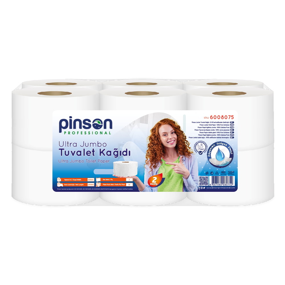 Pinson Ultra Jumbo Tuvalet Kağıdı 12 Li 120 Mt