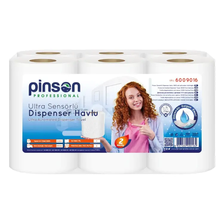 Pinson Ultra Sensörlü Dispenser Havlu 21 Cm 6 Lı 100 Mt - Pinson Professional