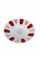 Porland Kırmızı Yaldız Ergonomik Çay Tabağı 6 Lı - Porland