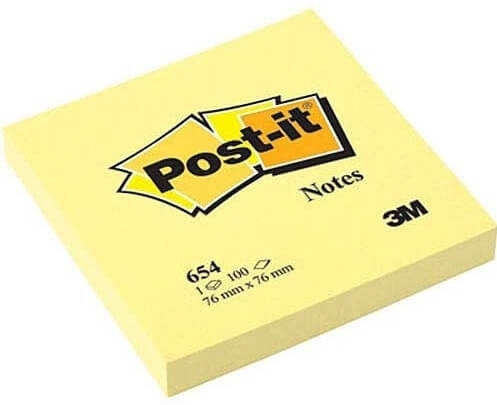 Post-it Yapışkanlı Not Kağıdı Sarı 76x76 mm 654 100 Yaprak