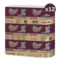 Selpak Professional Extra Z Katlama Dispenser Havlu Kağıt 200 Yaprak x 12 Li