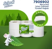 Selpak Professional Recycled İçten Çekmeli Tuvalet Kağıdı 12 Li 120 Mt (1)