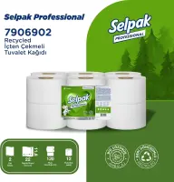 Selpak Professional Recycled İçten Çekmeli Tuvalet Kağıdı 12 Li 120 Mt - 3