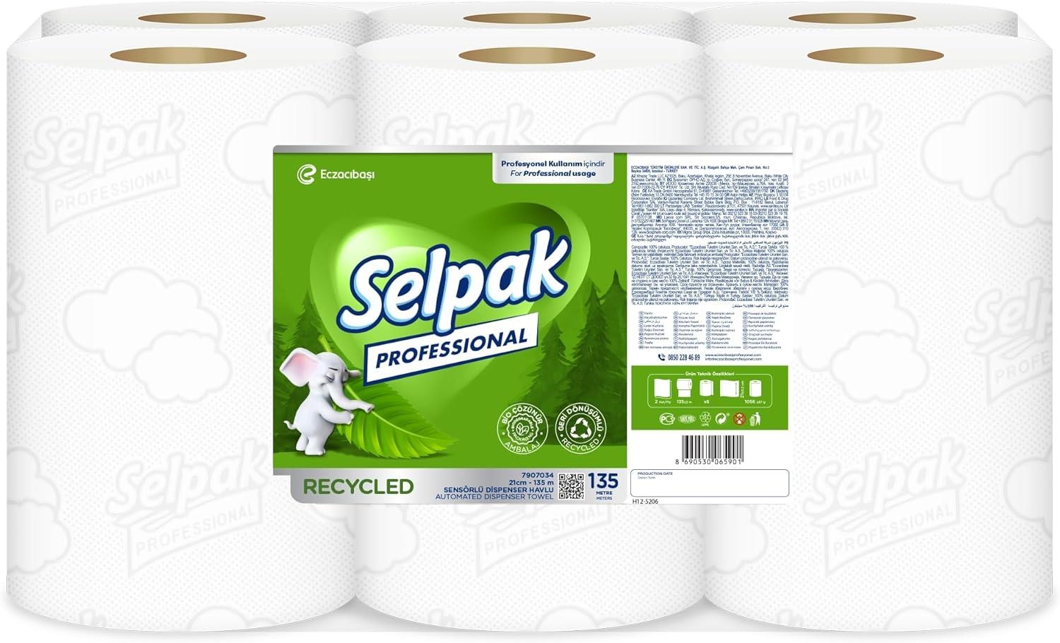 Selpak Professional Recycled Sensörlü Dispenser Havlu 21 Cm 135