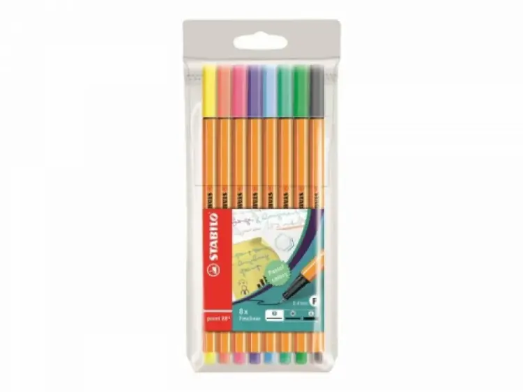 Stabilo Gliss Keçeli Kalem Point 88 8 Li Pastel Askılı Paket 88/8-01 - 1