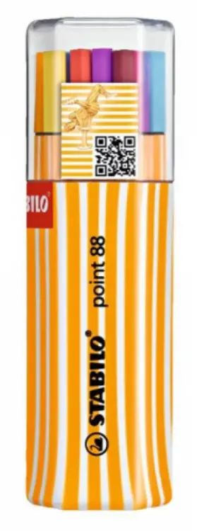 Stabilo Gliss Keçeli Kalem Set Point 88 Twin Pack - İkiz Paket 20 Renk 8820-01 - 1