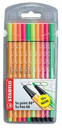 Stabilo Gliss Keçeli Kalem Set Point 88+68 Neon 10 Lu 8868/10-1 - Stabilo