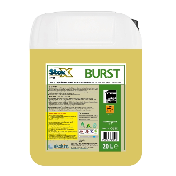 Stox Burst KT-184 Yanmış Yağlarda Fırın ve Gril Temizleyici 20 Kg 