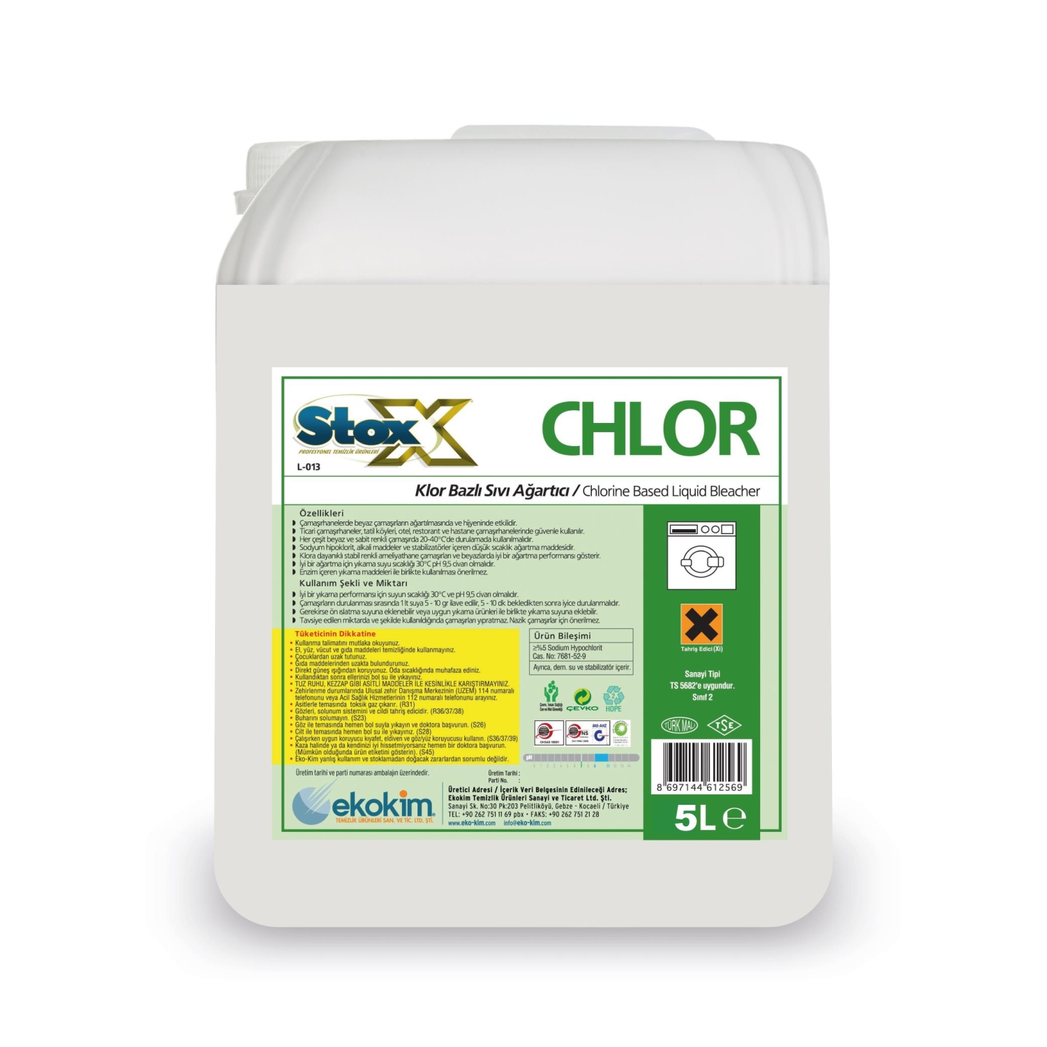 Stox Chlor Klor Bazlı Ağartıcı Sıvı 5 Kg