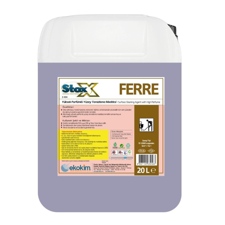 Stox Ferre Yüksek Parfümlü Yüzey Temizleyici 20 Kg 