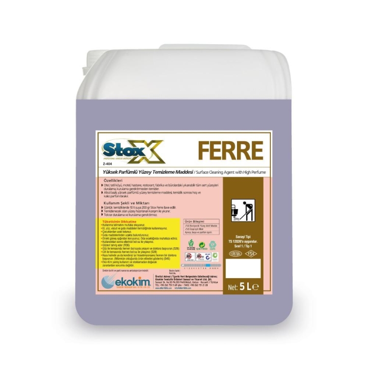 Stox Ferre Yüksek Parfümlü Yüzey Temizleyici 5 Kg 