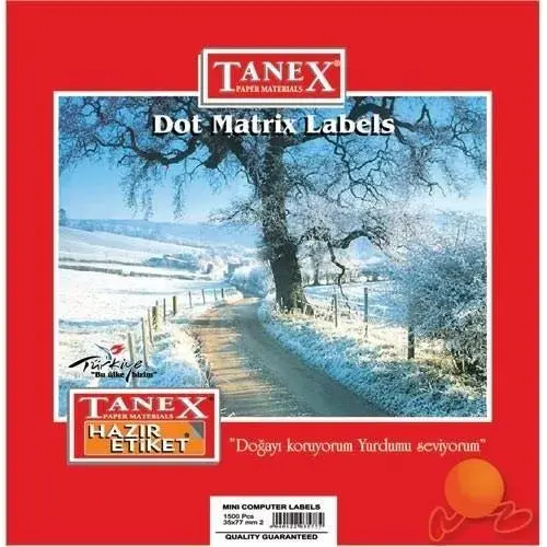Tanex 35x77 mm Bilgisayar Etiketi - 1