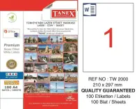 Tanex Lazer Etiket TW-2000 210x297 mm 100 Adet