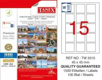 Tanex Lazer Etiket TW-2015 45x45 mm 100 Adet
