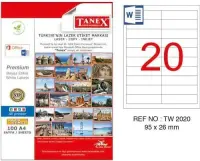 Tanex Lazer Etiket TW-2020 95x26 mm 100 Adet