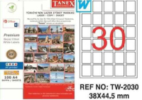 Tanex Lazer Etiket TW-2030 38x44.5 mm 100 Adet - 1