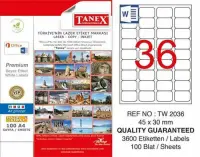 Tanex Lazer Etiket TW-2036 45x30 mm 100 Adet