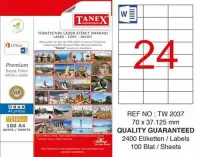 Tanex Lazer Etiket TW-2037 70x37 125 mm 100 Adet