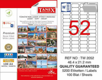 Tanex Lazer Etiket TW-2052 46.4x21.2 mm 100 Adet - 1